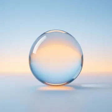 A single glass droplet glowing apricot